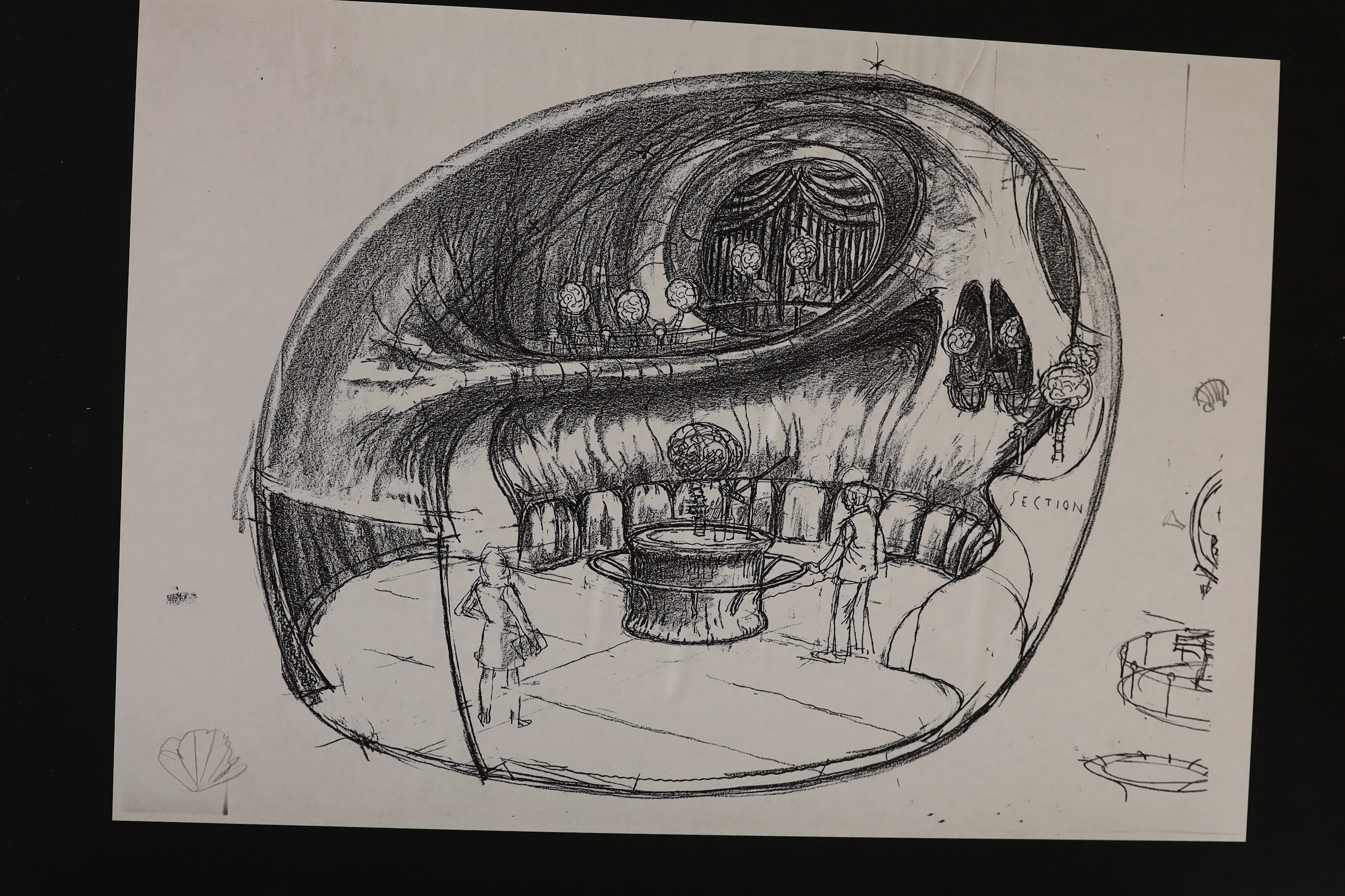 Millenium Dome decorative sketches, sold by UK Government March 2001, fourteen total